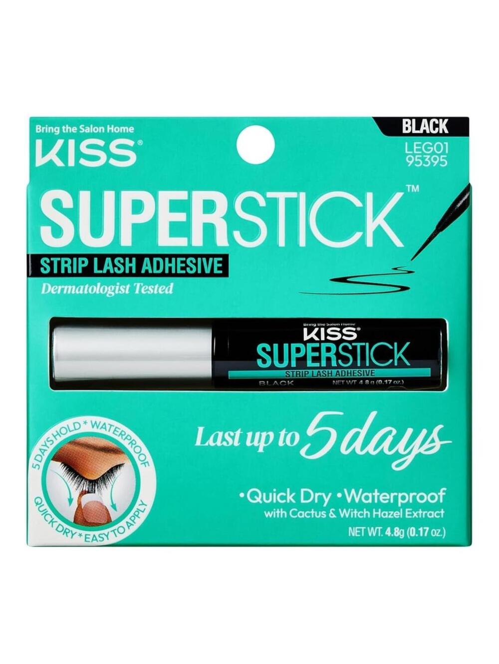 ** KISS SuperStick 5-Day Extended Wear Strip Lash Adhesive, Black